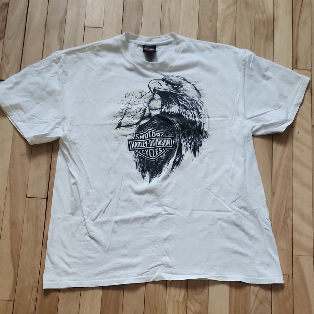 Harley-Davidson White Tee with Eagle Graphic
